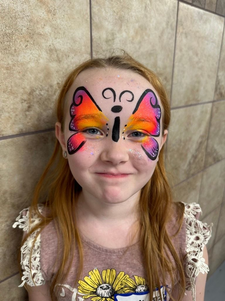 Rainbow Butterfly facepaint.